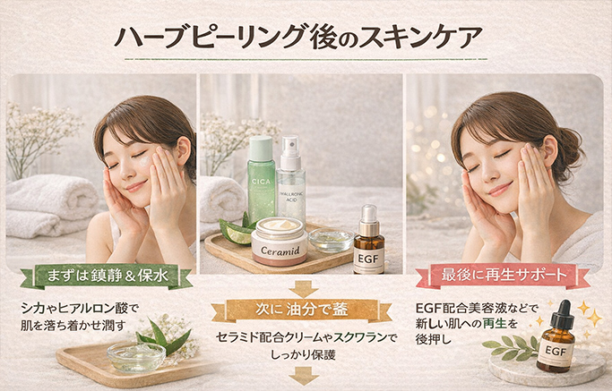 ハーブピーリング後のケアと美容成分｜回復を早める保湿・鎮静ガイド